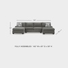 image:imageSignature Design by Ashley 3Piece Sleeper Sectional Double Chaise3Piece Sleeper Sectional with Double Chaise
