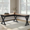 image:imageSignature Design by Ashley 60 Farmhouse Home Office Desk Chipped WhiteBrownBlack