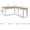 image:imageSignature Design by Ashley 60 Farmhouse Home Office Desk Chipped WhiteWhite  Brown