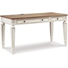image:imageSignature Design by Ashley 60 Farmhouse Home Office Desk Chipped WhiteWhiteBrown