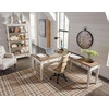 image:imageSignature Design by Ashley 60 Farmhouse Home Office Desk Chipped WhiteWhiteBrown