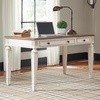 image:imageSignature Design by Ashley 60 Farmhouse Home Office Desk Chipped WhiteWhiteBrown