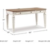 image:imageSignature Design by Ashley 60 Farmhouse Home Office Desk Chipped WhiteWhiteBrown