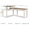 image:imageSignature Design by Ashley 60 Farmhouse Home Office Desk Chipped WhiteWhiteBrown