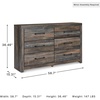 image:imageSignature Design by Ashley Drystan Rustic 2 Drawer Nightstand USBCBrown
