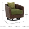 image:imageSignature Design by Ashley Horizon Hall Casual Outdoor Loveseat with Cushion UVResistant Nuvella Fabric Resin Wicker amp Aluminum Frame Ideal for Deck or Lanai Furniture Green amp Dark BrownOutdoor Swivel Lounge Chair