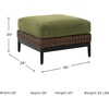 image:imageSignature Design by Ashley Horizon Hall Casual Outdoor Loveseat with Cushion UVResistant Nuvella Fabric Resin Wicker amp Aluminum Frame Ideal for Deck or Lanai Furniture Green amp Dark BrownOutdoor Ottoman