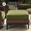 image:imageSignature Design by Ashley Horizon Hall Casual Outdoor Loveseat with Cushion UVResistant Nuvella Fabric Resin Wicker amp Aluminum Frame Ideal for Deck or Lanai Furniture Green amp Dark BrownOutdoor Ottoman