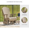 image:imageSignature Design by Ashley Hyland Wave Modern Outdoor Swivel Glider Chair Gentle Gliding Motion Stainless Steel Hardware and HDPE 3088 W x 305 D x 4163 H BlackBrown
