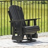 image:imageSignature Design by Ashley Hyland Wave Modern Outdoor Swivel Glider Chair Gentle Gliding Motion Stainless Steel Hardware and HDPE 3088 W x 305 D x 4163 H BlackBlack