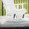 image:imageSignature Design by Ashley Hyland Wave Modern Outdoor Swivel Glider Chair Gentle Gliding Motion Stainless Steel Hardware and HDPE 3088 W x 305 D x 4163 H BlackWhite