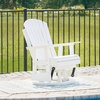 image:imageSignature Design by Ashley Hyland Wave Modern Outdoor Swivel Glider Chair Gentle Gliding Motion Stainless Steel Hardware and HDPE 3088 W x 305 D x 4163 H BlackWhite