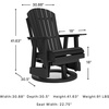 image:imageSignature Design by Ashley Hyland Wave Modern Outdoor Swivel Glider Chair Gentle Gliding Motion Stainless Steel Hardware and HDPE 3088 W x 305 D x 4163 H BlackBlack