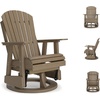 image:imageSignature Design by Ashley Hyland Wave Modern Outdoor Swivel Glider Chair Gentle Gliding Motion Stainless Steel Hardware and HDPE 3088 W x 305 D x 4163 H BlackBrown