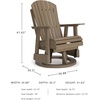 image:imageSignature Design by Ashley Hyland Wave Modern Outdoor Swivel Glider Chair Gentle Gliding Motion Stainless Steel Hardware and HDPE 3088 W x 305 D x 4163 H BlackBrown