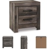 image:imageSignature Design by Ashley Nightstand 2 Drawer White CayboniDark Weathered Gray