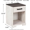 image:imageSignature Design by Ashley Paxberry 1Drawer Nightstand Cubby WhitewashTwotone