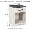 image:imageSignature Design by Ashley Paxberry 1Drawer Nightstand Cubby WhitewashTwotone