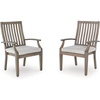 Outdoor Arm Chair with Cushion (Set of 2)