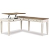 image:imageSignature Design by Ashley 60 Farmhouse Home Office Desk Chipped WhiteWhiteBrown