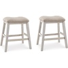image:imageSignature Design by Ashley Counter Height Stools Set of 2 Backless GrayLight Brown  White