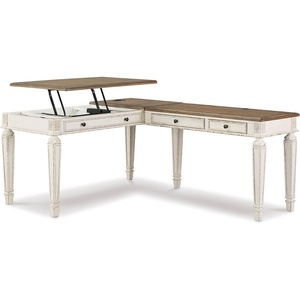 image:imageSignature Design by Ashley 60 Farmhouse Home Office Desk Chipped WhiteWhiteBrown