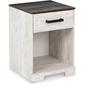 image:imageSignature Design by Ashley Paxberry 1Drawer Nightstand Cubby WhitewashTwotone