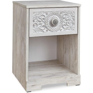 image:imageSignature Design by Ashley Paxberry 1Drawer Nightstand Cubby WhitewashWhitewash