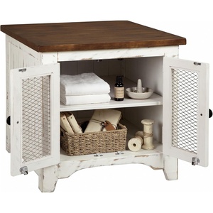 image:imageSignature Design by Ashley Wystfield End Table with Storage WhiteBrownDark Brown  White