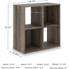 image:imageSignature Design by Ashley 4 Cube Storage Organizer White BookshelfBrown