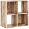 image:imageSignature Design by Ashley 4 Cube Storage Organizer White BookshelfNatural