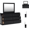 image:imageSignature Design by Ashley 6Drawer Black Dresser with Mirror for BedroomBlack