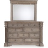 image:imageSignature Design by Ashley 6Drawer Black Dresser with Mirror for BedroomLight Grayish Brown