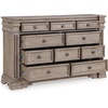 image:imageSignature Design by Ashley 6Drawer Black Dresser with Mirror for BedroomLight Grayish Brown