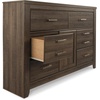 image:imageSignature Design by Ashley 6Drawer Black Dresser with Mirror for BedroomNatural Brown