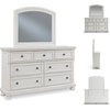 image:imageSignature Design by Ashley 6Drawer Black Dresser with Mirror for BedroomWhitewash