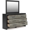 image:imageSignature Design by Ashley 6Drawer Dresser with Mirror Black and GrayBlack  Gray
