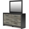 image:imageSignature Design by Ashley 6Drawer Dresser with Mirror Black and GrayBlack  Gray