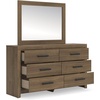 image:imageSignature Design by Ashley 6Drawer Dresser with Mirror Black and GrayWarm Brown