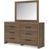 image:imageSignature Design by Ashley 6Drawer Dresser with Mirror Black and GrayWarm Brown