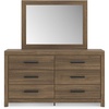 image:imageSignature Design by Ashley 6Drawer Dresser with Mirror Black and GrayWarm Brown