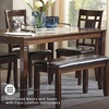 image:imageSignature Design by Ashley 6Piece Dining Table Set with Bench Dark BrownBrown