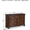 image:imageSignature Design by Ashley 7Drawer Wood Bedroom Dresser Wide Chest Brown
