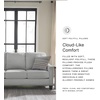 image:imageSignature Design by Ashley Adlai Modern Sofa Sleeper with Removable Seat Cushions and BiFold Memory Foam Mattress Queen Light GraySleeper