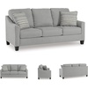 image:imageSignature Design by Ashley Adlai Modern Sofa Sleeper with Removable Seat Cushions and BiFold Memory Foam Mattress Queen Light GraySleeper