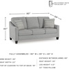 image:imageSignature Design by Ashley Adlai Modern Sofa Sleeper with Removable Seat Cushions and BiFold Memory Foam Mattress Queen Light GraySofa