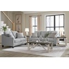 image:imageSignature Design by Ashley Adlai Modern Sofa Sleeper with Removable Seat Cushions and BiFold Memory Foam Mattress Queen Light GraySofa