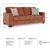 image:imageSignature Design by Ashley Aviemore 85in Queen Sleeper Sofa StoneSpice