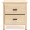 image:imageSignature Design by Ashley Bedside Table Nightstand Scalloped 2 DrawersBeige