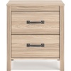 image:imageSignature Design by Ashley Bedside Table Nightstand Scalloped 2 DrawersNatural